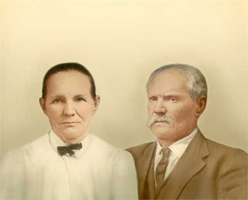 Very likely Katie (Johanna Catherine Brown) Morgan Sargent, Mary Louise Wright's mother and Gloria's great-grandmother, with her second husband William Sargent